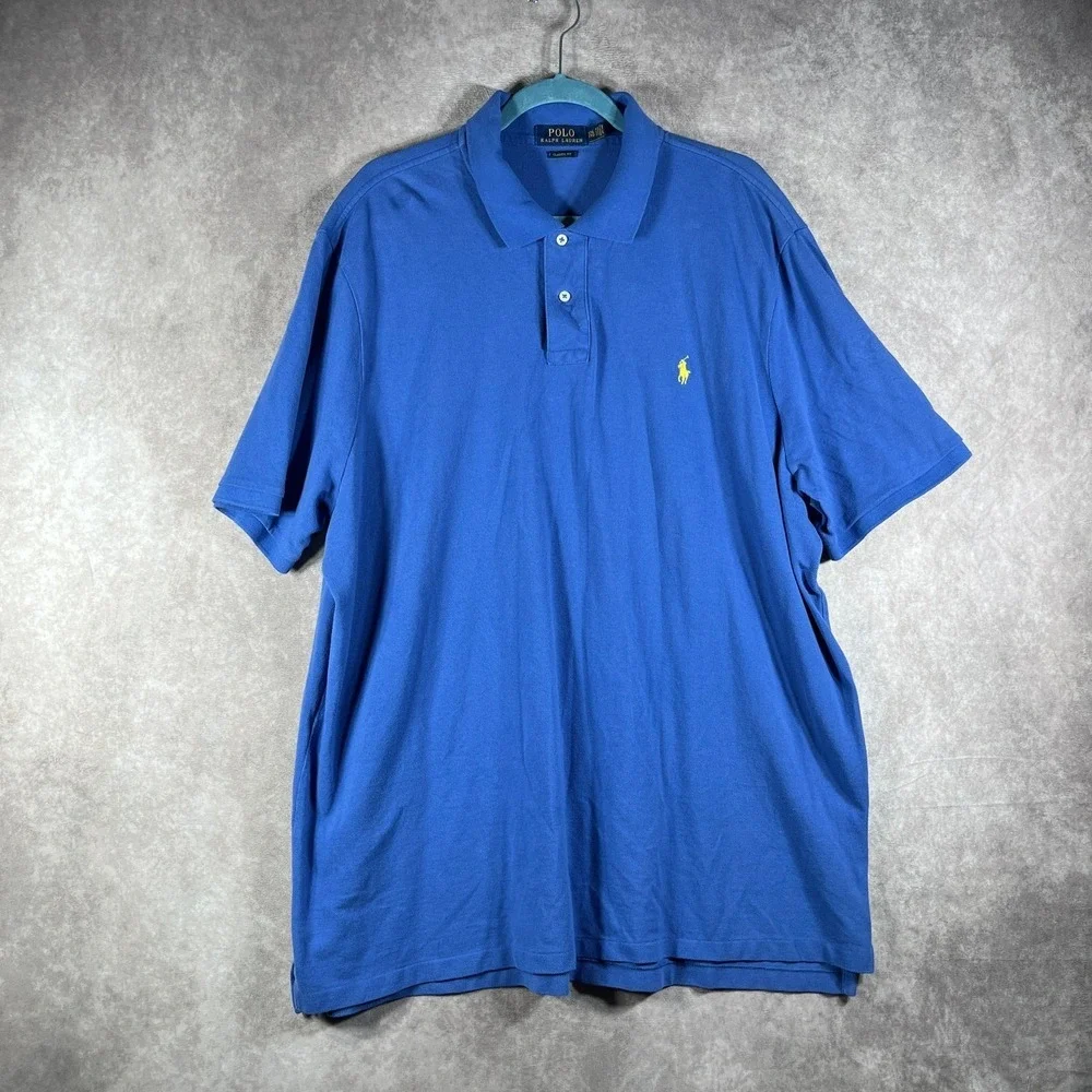 Polo Ralph Lauren Polo Shirt Mens Size 2XL Blue Classic Fit Short Sleeves Preppy